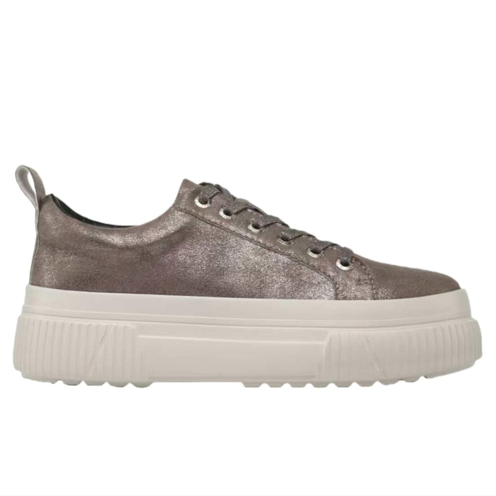 J/SLIDES Metallic Gray Platform Sneakers Women's Comfort Shoes 11M - Picture 4 of 9